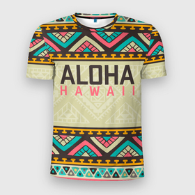Мужская футболка 3D спортивная с принтом АЛОХА ГАВАЙИ, ALOHA, SUMMER в Курске, 100% полиэстер с улучшенными характеристиками | приталенный силуэт, круглая горловина, широкие плечи, сужается к линии бедра | Тематика изображения на принте: aloha | aloha hawaii | hawaii | serfing | summer | гаваи | гавайи | гавайский паттрен | дайвинг | лето | море | отпуск | пляж | серфинг | текстура