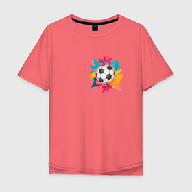 Мужская футболка хлопок Oversize с принтом Abstrct ball в Тюмени, 100% хлопок | свободный крой, круглый ворот, “спинка” длиннее передней части | abstraction | ball | football | игра | мяч | футбол