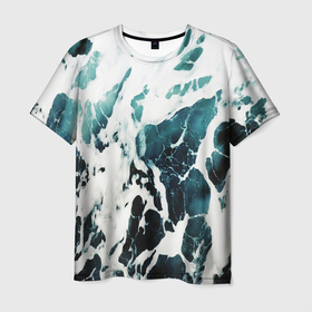 Мужская футболка 3D с принтом море , 100% полиэфир | прямой крой, круглый вырез горловины, длина до линии бедер | ocean | sea | киты | море | морской принт | морской фон | океан | паттерн | рыбы | текстуры