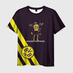 Мужская футболка 3D с принтом Холанд Боруссия в Новосибирске, 100% полиэфир | прямой крой, круглый вырез горловины, длина до линии бедер | erling haaland | боруссия | германия | дортмунд | нападающий | футбол | футболист | эрлинг холанд