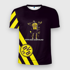 Мужская футболка 3D спортивная с принтом Холанд Боруссия в Белгороде, 100% полиэстер с улучшенными характеристиками | приталенный силуэт, круглая горловина, широкие плечи, сужается к линии бедра | erling haaland | боруссия | германия | дортмунд | нападающий | футбол | футболист | эрлинг холанд