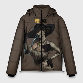 Мужская зимняя куртка 3D с принтом Resident Evil Lady Dumitrescu в Курске, верх — 100% полиэстер; подкладка — 100% полиэстер; утеплитель — 100% полиэстер | длина ниже бедра, свободный силуэт Оверсайз. Есть воротник-стойка, отстегивающийся капюшон и ветрозащитная планка. 

Боковые карманы с листочкой на кнопках и внутренний карман на молнии. | Тематика изображения на принте: 8 | dimitresku | games | horror | new | resident evil | umbrella | vampire | village | вампир | деревня | димитреску | игра | лого | надпись | обитель зла | резидент | хоррор | эвил