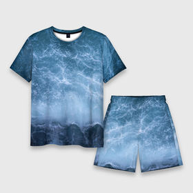 Мужской костюм с шортами 3D с принтом океан ,  |  | ocean | sea | киты | море | морские мотивы | морской принт | морской фон | океан | паттерн | рыбы | текстуры
