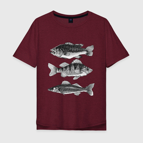 Мужская футболка хлопок Oversize с принтом караси в Курске, 100% хлопок | свободный крой, круглый ворот, “спинка” длиннее передней части | ocean | sea | sea animal | графика | карась | море | океан | река | рисунок рыбы | рыба | рыбалка