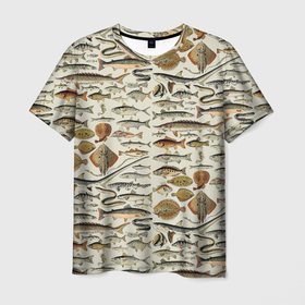 Мужская футболка 3D с принтом рыбный паттерн в Кировске, 100% полиэфир | прямой крой, круглый вырез горловины, длина до линии бедер | ocean | sea | киты | море | морские мотивы | морской принт | морской фон | океан | паттерн | рыбы | текстуры