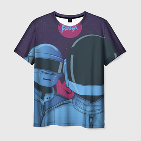 Мужская футболка 3D с принтом Daft Punk , 100% полиэфир | прямой крой, круглый вырез горловины, длина до линии бедер | daft punk | electronic music | music | дафт панк | музыка