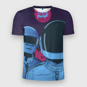 Мужская футболка 3D спортивная с принтом Daft Punk в Курске, 100% полиэстер с улучшенными характеристиками | приталенный силуэт, круглая горловина, широкие плечи, сужается к линии бедра | daft punk | electronic music | music | дафт панк | музыка