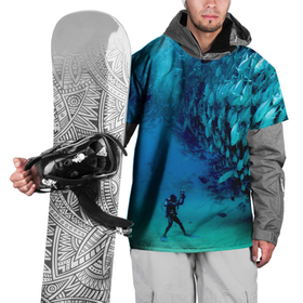 Накидка на куртку 3D с принтом Фото дайвинг в Санкт-Петербурге, 100% полиэстер |  | Тематика изображения на принте: дайвер | косяк | море | океан | подводный мир | рыбки | рыбы | фото дайвинг