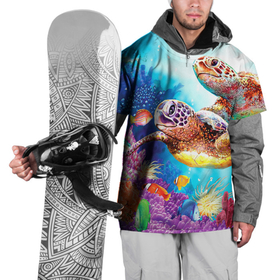 Накидка на куртку 3D с принтом Морские черепахи в Новосибирске, 100% полиэстер |  | коралловые | море | морские | океан | подводный мир | рифы | рыбки | рыбы | черепахи