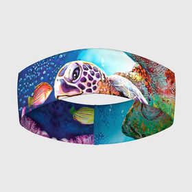 Повязка на голову 3D с принтом Морские черепахи в Курске,  |  | коралловые | море | морские | океан | подводный мир | рифы | рыбки | рыбы | черепахи