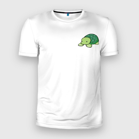 Мужская футболка 3D спортивная с принтом черепашка в Белгороде, 100% полиэстер с улучшенными характеристиками | приталенный силуэт, круглая горловина, широкие плечи, сужается к линии бедра | Тематика изображения на принте: маленькая черепашка | морское животное | черепаха | черепаха на белом