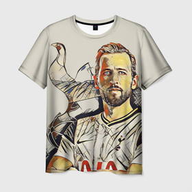 Мужская футболка 3D с принтом Kane , 100% полиэфир | прямой крой, круглый вырез горловины, длина до линии бедер | harry kane | арт | портрет | футболист | художественный стиль
