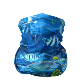 Бандана-труба 3D с принтом Коралловые рыбки в Петрозаводске, 100% полиэстер, ткань с особыми свойствами — Activecool | плотность 150‒180 г/м2; хорошо тянется, но сохраняет форму | Тематика изображения на принте: коралловые | море | подводный мир | рыбки