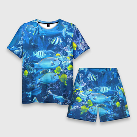 Мужской костюм с шортами 3D с принтом Коралловые рыбки ,  |  | коралловые | море | подводный мир | рыбки