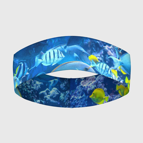 Повязка на голову 3D с принтом Коралловые рыбки в Курске,  |  | коралловые | море | подводный мир | рыбки