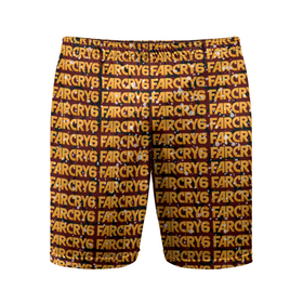 Мужские шорты спортивные с принтом Far Cry 6 в Курске,  |  | far cry 6 | игра | лого | надпись | текстура | частицы