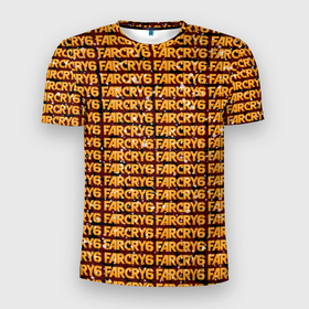 Мужская футболка 3D спортивная с принтом Far Cry 6 в Белгороде, 100% полиэстер с улучшенными характеристиками | приталенный силуэт, круглая горловина, широкие плечи, сужается к линии бедра | far cry 6 | игра | лого | надпись | текстура | частицы