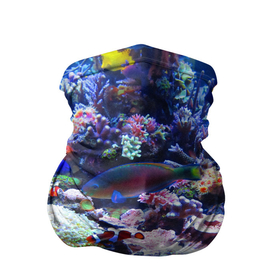 Бандана-труба 3D с принтом Коралловые рыбки в Петрозаводске, 100% полиэстер, ткань с особыми свойствами — Activecool | плотность 150‒180 г/м2; хорошо тянется, но сохраняет форму | Тематика изображения на принте: коралловые | кораллы | море | морские обитатели | океан | подводный мир | рыбки