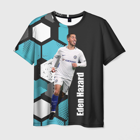 Мужская футболка 3D с принтом Эден Азар , 100% полиэфир | прямой крой, круглый вырез горловины, длина до линии бедер | eden hazard | бельгия | игра | полузащитник | реал | футбол | эден азар