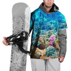Накидка на куртку 3D с принтом Риф в Новосибирске, 100% полиэстер |  | коралловый риф | полосатые рыбы | риф | рыбы | сказочный риф