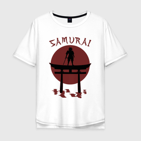 Мужская футболка хлопок Oversize с принтом Дух самурая в Санкт-Петербурге, 100% хлопок | свободный крой, круглый ворот, “спинка” длиннее передней части | budo | bushido | demon | ghost of tsushima | japan style | katana | ninja | oni | samurai | будо | бусидо | гост тсусима | иероглифы | катана | ниндзя | они | призрак цусимы | самурай | тенгу | тэнгу | шиноби | япония | японский стиль