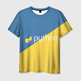 Мужская футболка 3D с принтом Python в Екатеринбурге, 100% полиэфир | прямой крой, круглый вырез горловины, длина до линии бедер | python | змея | код | кодеры | пайтон | питон | питонист | программист | программисты | программный код | фреймворк | язык программирования | яп