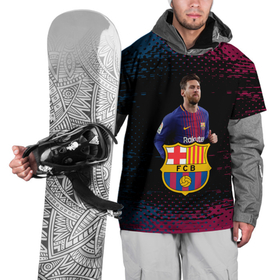 Накидка на куртку 3D с принтом Barcelona: Лионель Месси. в Курске, 100% полиэстер |  | barca | barcelona | fc barca | lionel messi | барка | барселона | лионель месси