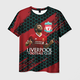 Мужская футболка 3D с принтом Liverpool Мохамед Салах в Тюмени, 100% полиэфир | прямой крой, круглый вырез горловины, длина до линии бедер | Тематика изображения на принте: lfc | liverpool | mohamed salah | sport | ynwa | ливерпуль | лфк | мохамед салах | спорт