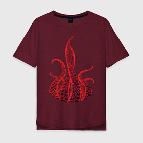 Мужская футболка хлопок Oversize с принтом Octopus Осьминог в Тюмени, 100% хлопок | свободный крой, круглый ворот, “спинка” длиннее передней части | animal | beast | kraken | ocean | octopus | sea | ship | water | вода | животные | звери | кракен | море | океан | осьминог | рыбы | щупальца