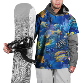 Накидка на куртку 3D с принтом Коралловые рыбки , 100% полиэстер |  | Тематика изображения на принте: дно морское | коралловые | кораллы | море | подводный мир | рыбки