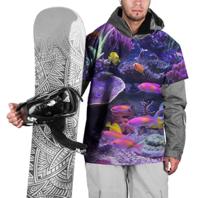 Накидка на куртку 3D с принтом Коралловые рыбки в Новосибирске, 100% полиэстер |  | дно морское | коралловые | кораллы | море | подводный мир | рыбки