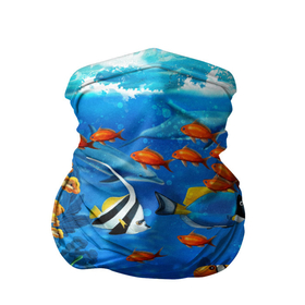 Бандана-труба 3D с принтом Коралловые рыбки в Санкт-Петербурге, 100% полиэстер, ткань с особыми свойствами — Activecool | плотность 150‒180 г/м2; хорошо тянется, но сохраняет форму | дно морское | коралловые | кораллы | море | подводный мир | рыбки