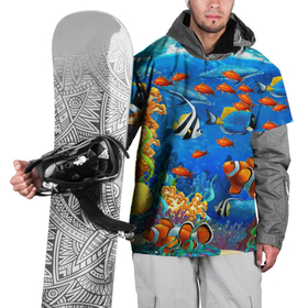 Накидка на куртку 3D с принтом Коралловые рыбки в Санкт-Петербурге, 100% полиэстер |  | дно морское | коралловые | кораллы | море | подводный мир | рыбки