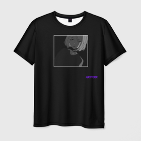 Мужская футболка 3D с принтом Ахегао Каре ??????? в Санкт-Петербурге, 100% полиэфир | прямой крой, круглый вырез горловины, длина до линии бедер | аниме | тян | футболка | черный