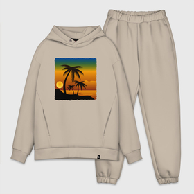 Мужской костюм хлопок OVERSIZE с принтом ЗАКАТ в Белгороде,  |  | beach | ocean | palm trees | sea | summer | sun | sunset | vacation | закат | лето | море | океан | отдых | отпуск | пальмы | пляж | солнце