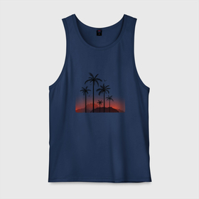 Мужская майка хлопок с принтом palm tree , 100% хлопок |  | beach | ocean | palm trees | sea | summer | sun | sunset | vacation | закат | лето | море | океан | отдых | отпуск | пальмы | пляж | солнце