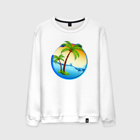 Мужской свитшот хлопок с принтом palm beach в Новосибирске, 100% хлопок |  | beach | ocean | palm trees | sea | summer | sun | sunset | vacation | закат | лето | море | океан | отдых | отпуск | пальмы | пляж | солнце