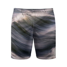 Мужские шорты спортивные с принтом Море волнуется в Кировске,  |  | вода | волны | море | морская волна | океан | цвет заката
