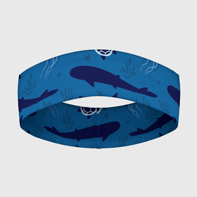 Повязка на голову 3D с принтом Подводный мир в Белгороде,  |  | whale | акулы | кит | киты | медуза | медузы | море | морские | океан | паттерн | подводный | скаты | черепаха | черепахами