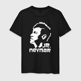 Мужская футболка хлопок с принтом Jr.Neymar белый профиль в Белгороде, 100% хлопок | прямой крой, круглый вырез горловины, длина до линии бедер, слегка спущенное плечо. | brazil | champions | fifa | junior | neymar | neymar jr | paris saint germain | psg | uefa | бразилия | джуниор | младший | наймар | неймар | пари сен жермен | петух | псж | сборная бразилии | уефа | фифа | футбик | футбол 