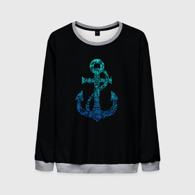 Мужской свитшот 3D с принтом Navy. Anchor в Санкт-Петербурге, 100% полиэстер с мягким внутренним слоем | круглый вырез горловины, мягкая резинка на манжетах и поясе, свободная посадка по фигуре | Тематика изображения на принте: anchor | fish | gradient | marine | mermaid | navy | ocean | octopus | sailor | sea | shark | ship | skull | treasure | whale | акула | градиент | кит | корабль | море | морской | моряк | океан | осьминог | русалка | рыба | сокровище | 
