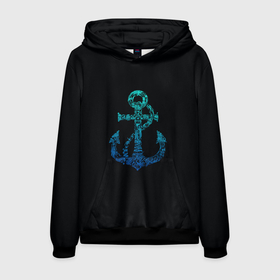 Мужская толстовка 3D с принтом Navy. Anchor в Белгороде, 100% полиэстер | двухслойный капюшон со шнурком для регулировки, мягкие манжеты на рукавах и по низу толстовки, спереди карман-кенгуру с мягким внутренним слоем. | anchor | fish | gradient | marine | mermaid | navy | ocean | octopus | sailor | sea | shark | ship | skull | treasure | whale | акула | градиент | кит | корабль | море | морской | моряк | океан | осьминог | русалка | рыба | сокровище | 