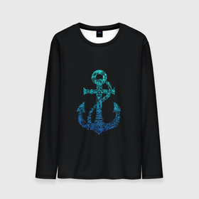 Мужской лонгслив 3D с принтом Navy. Anchor в Екатеринбурге, 100% полиэстер | длинные рукава, круглый вырез горловины, полуприлегающий силуэт | Тематика изображения на принте: anchor | fish | gradient | marine | mermaid | navy | ocean | octopus | sailor | sea | shark | ship | skull | treasure | whale | акула | градиент | кит | корабль | море | морской | моряк | океан | осьминог | русалка | рыба | сокровище | 