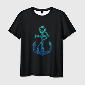 Мужская футболка 3D с принтом Navy. Anchor в Екатеринбурге, 100% полиэфир | прямой крой, круглый вырез горловины, длина до линии бедер | anchor | fish | gradient | marine | mermaid | navy | ocean | octopus | sailor | sea | shark | ship | skull | treasure | whale | акула | градиент | кит | корабль | море | морской | моряк | океан | осьминог | русалка | рыба | сокровище | 