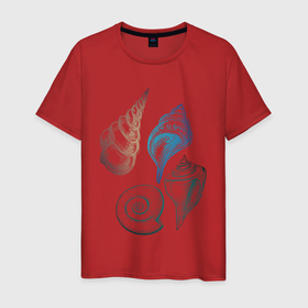Мужская футболка хлопок с принтом Sea House в Курске, 100% хлопок | прямой крой, круглый вырез горловины, длина до линии бедер, слегка спущенное плечо. | ocean | sea | shell | волны | океан | ракушки