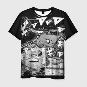 Мужская футболка 3D с принтом initial d в Екатеринбурге, 100% полиэфир | прямой крой, круглый вырез горловины, длина до линии бедер | initial d | jdm | авто | аниме | дрифт | инициал ди | уличные гонки
