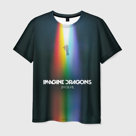Мужская футболка 3D с принтом Imagine Dragons Evolve в Кировске, 100% полиэфир | прямой крой, круглый вырез горловины, длина до линии бедер | believer | dan reynolds | dragons | evolve | imagine | indie | pop | rock | имежин дрэгонс | инди | поп | рок