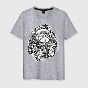 Мужская футболка хлопок с принтом Хомяк космонавт , 100% хлопок | прямой крой, круглый вырез горловины, длина до линии бедер, слегка спущенное плечо. | астронавт | астрономия | космонавты | космос | хомяк космонавт