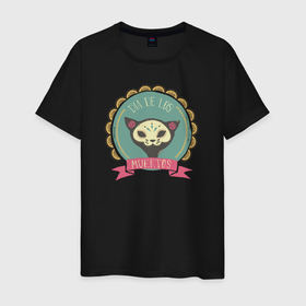 Мужская футболка хлопок с принтом Cat from Mexico , 100% хлопок | прямой крой, круглый вырез горловины, длина до линии бедер, слегка спущенное плечо. | cat | mexico | skull | tattoo | кот | кошка | мексика | праздник мертвых | тату | татуировка | череп