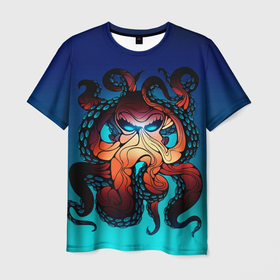 Мужская футболка 3D с принтом Кракен | Octopus в Екатеринбурге, 100% полиэфир | прямой крой, круглый вырез горловины, длина до линии бедер | animal | beast | kraken | monster | ocean | octopus | sea | water | waves | вода | волны | животные | звери | кракен | монстр | море | океан | осьминог | рыбы | щупальца